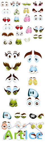 Cartoon Eyes Vectors Set