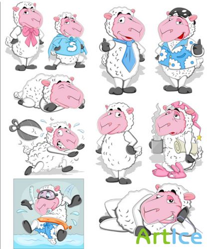 Sheep Vectors Set