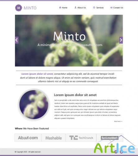 PSD Web Template - Minto - Minimal Theme