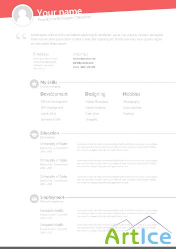 PSD Web Template - Creative Resume Theme