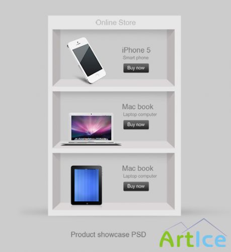 PSD Web Design Source - Product Showcase