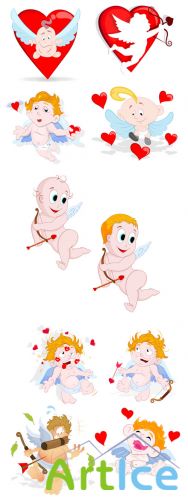 Vector Valentine Cupids