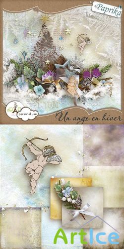 Scrap Set - Un ange en Hiver PNG and JPG Files