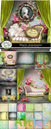 Scrap Set - Marie Antoinette PNG and JPG Files