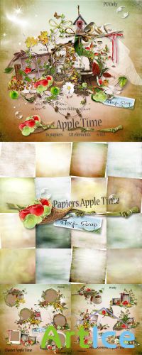 Scrap Set - Apple Time PNG and JPG Files