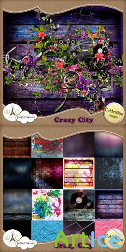 Scrap Set - Crazy City PNG and JPG Files