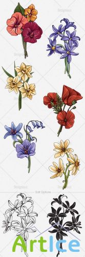 Floral Vector Set 142