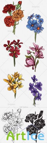 Floral Vector Set 143