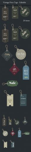 Designtnt - Vintage Price Tags for Photoshop