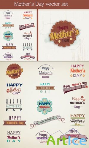 Designtnt - Mothers Day Vector Elements Set 1