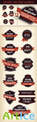 Designtnt - Retro Labels Vector Set 3