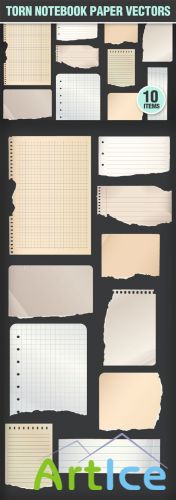 Designtnt - Notebook Torn Paper Vector Set