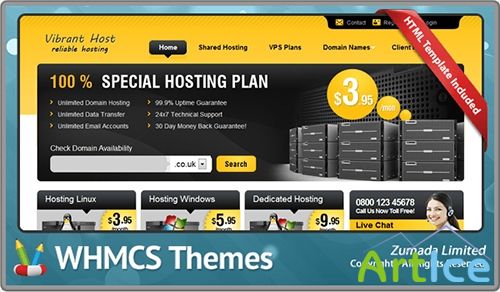 Vibrant Host - Version 5.0 WHMCS 5.x Template