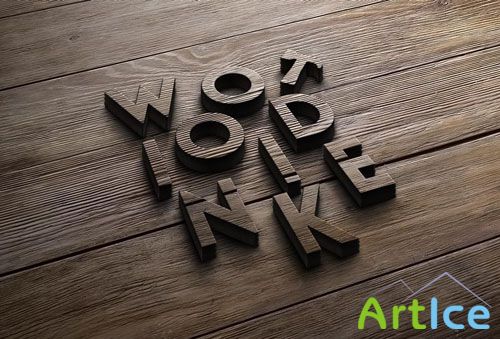 Pixeden - Wood Logo Mock-Up Template