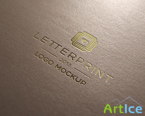 Pixeden - Gold Relief Logo Mock-Up Template