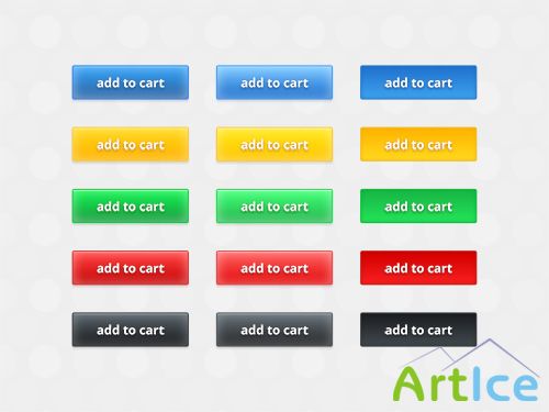 PSD Web Design - 5 Buttons Color Style