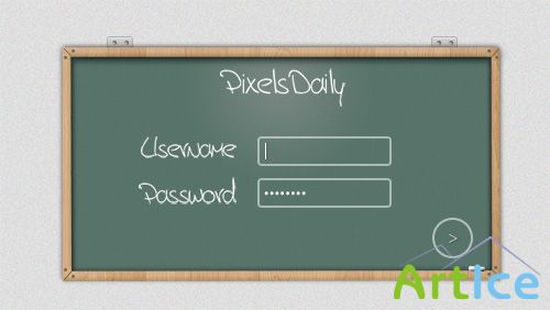 PSD Web Design - Realistic School Blackboard - Login Form Source