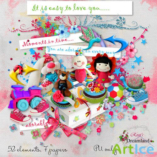 Scrap Set - It is Easy to Love You PNG and JPG Files