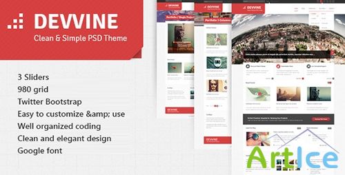 ThemeForest - Devvine - Modern & Clean Responsive Site Template - RIP