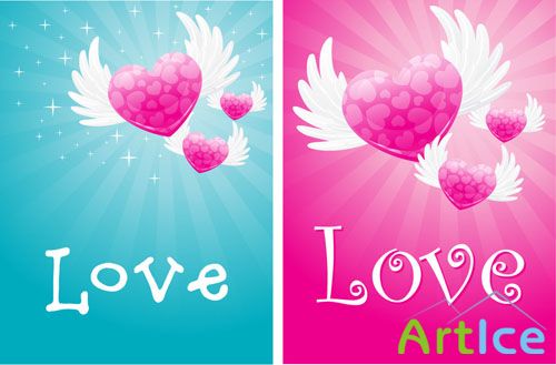 Love Cards PSD Template #2