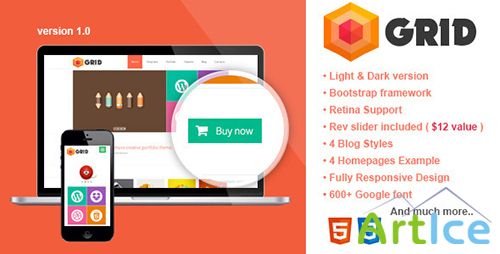 ThemeForest -  Grid - Responsive Portfolio Retina Template - RIP