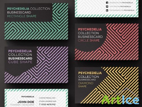 Pixeden - Psychedelia Business Card Template