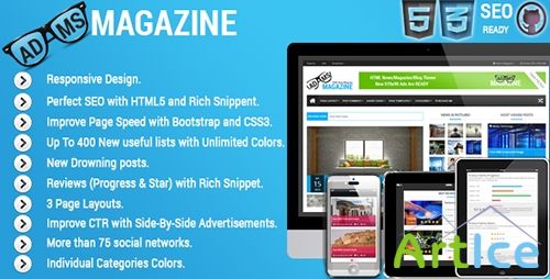 ThemeForest - Adams Magazine - Responsive Magazine/Blog Theme - RIP