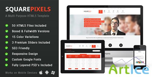 ThemeForest - SquarePixels - Multi-Purpose HTML5 Template - RIP