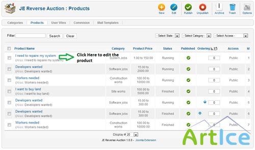 JEXTN Reverse Auction v3.0 joomla 2.5 - 3.x