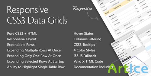 CodeCanyon - Responsive CSS3 Data Grids - v1.0