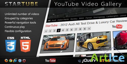 CodeCanyon - StarTube - YouTube Video Gallery Powered by jQuery - RIP