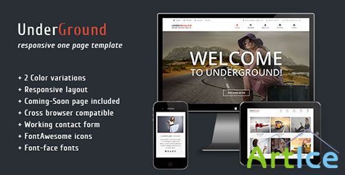 ThemeForest - UnderGround - Responsive One Page Template - RIP