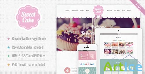 ThemeForest - Sweet Cake - Responsive HTML5 One Page Theme - RIP