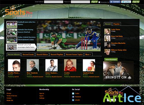 StarsDeveloper - SportsPlus Black - Theme for SocialEngine 4.x.x