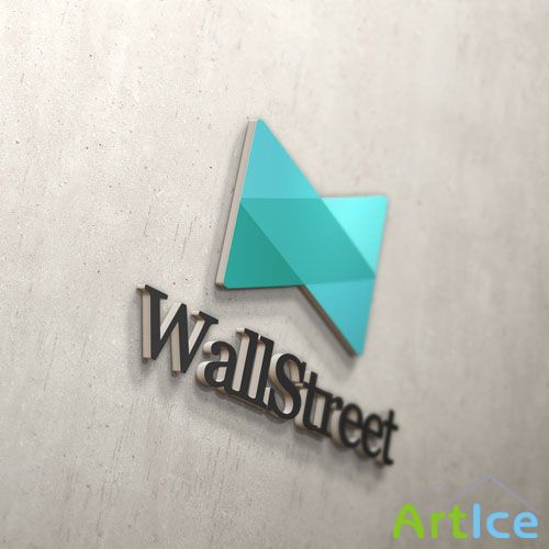 Pixeden - 3D Wall Logo Mock-Up Template