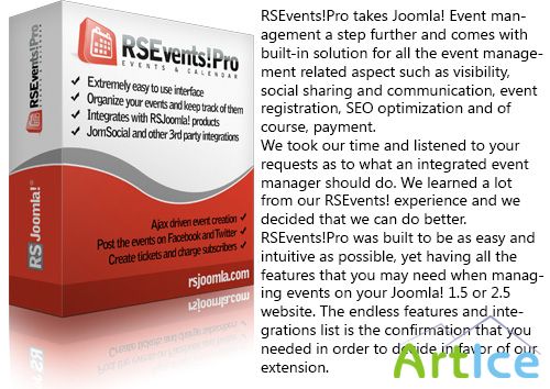 RSEvents!Pro 1.0.0 Rev 4 for Joomla 2.5 - 3.x