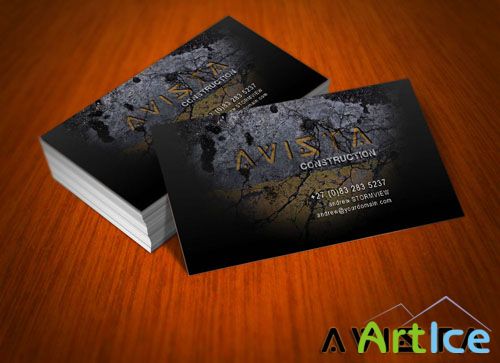 Avista Construction Business Card PSD Template