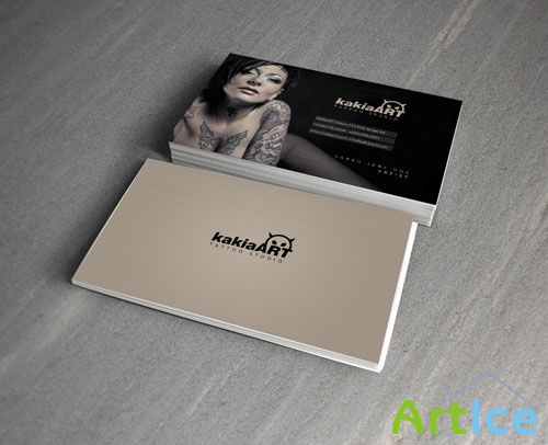 Tattoo Studio Design Business Card PSD Template