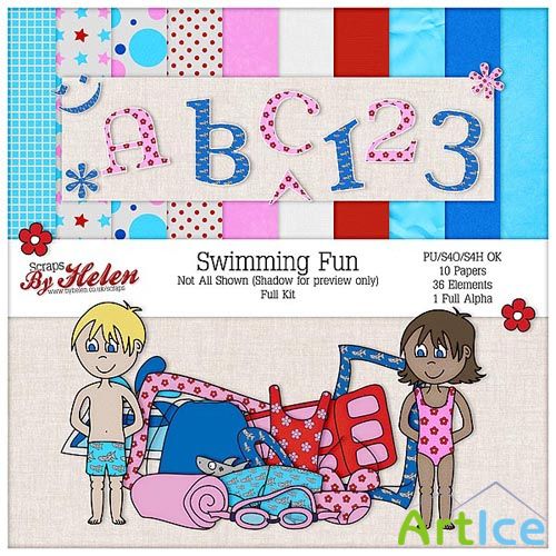 Scrap Set - Swimming Fun PNG and JPG Files