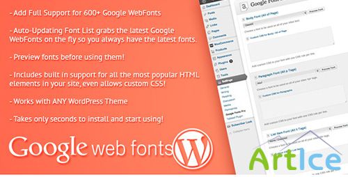 CodeCanyon - Google Web Fonts for WordPress v2.0