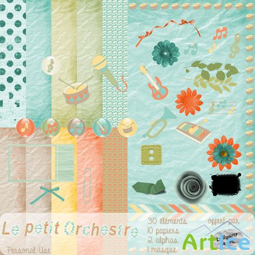 Scrap Set - Le Petit Orchestre PNG and JPG Files