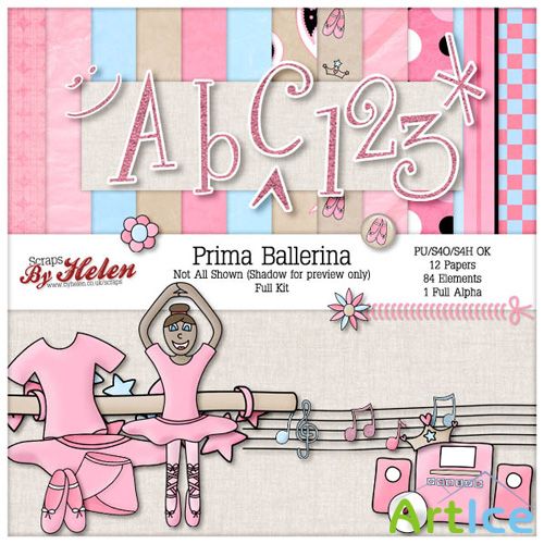 Scrap Set - Prima Ballerina PNG and JPG Files