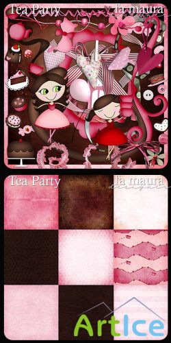 Scrap Set - Tea Party PNG and JPG Files