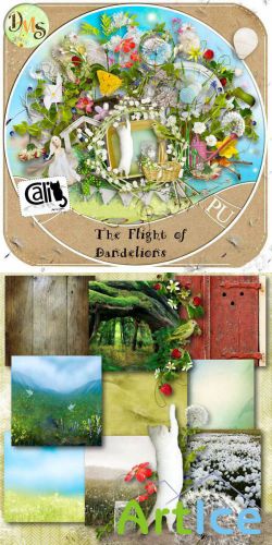 Scrap Set - The Flight of Dandelions PNG and JPG Files