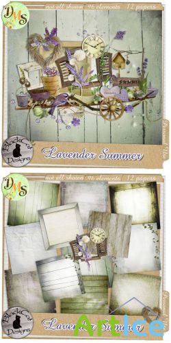 Scrap Set - Lavender Summer PNG and JPG Files