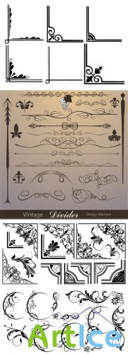 PS Brushes - Vintage Corners and Dividers