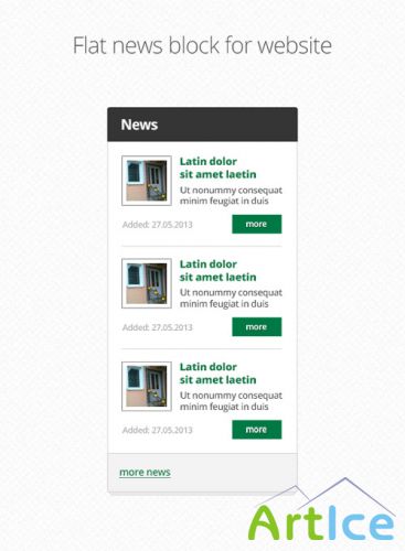 PSD Web Design - Flat news block