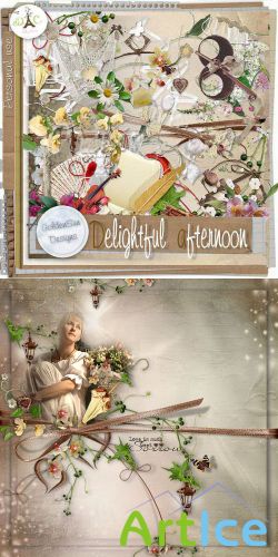 Scrap Set - Delightful Afternoon PNG and JPG Files