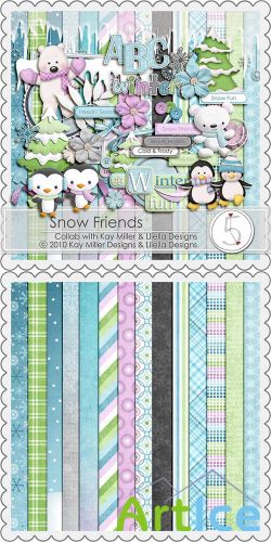 Scrap Set - Snow Friends PNG and JPG Files