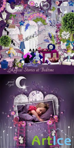 Scrap Set - Magical Stories at Bedtime PNG and JPG Files